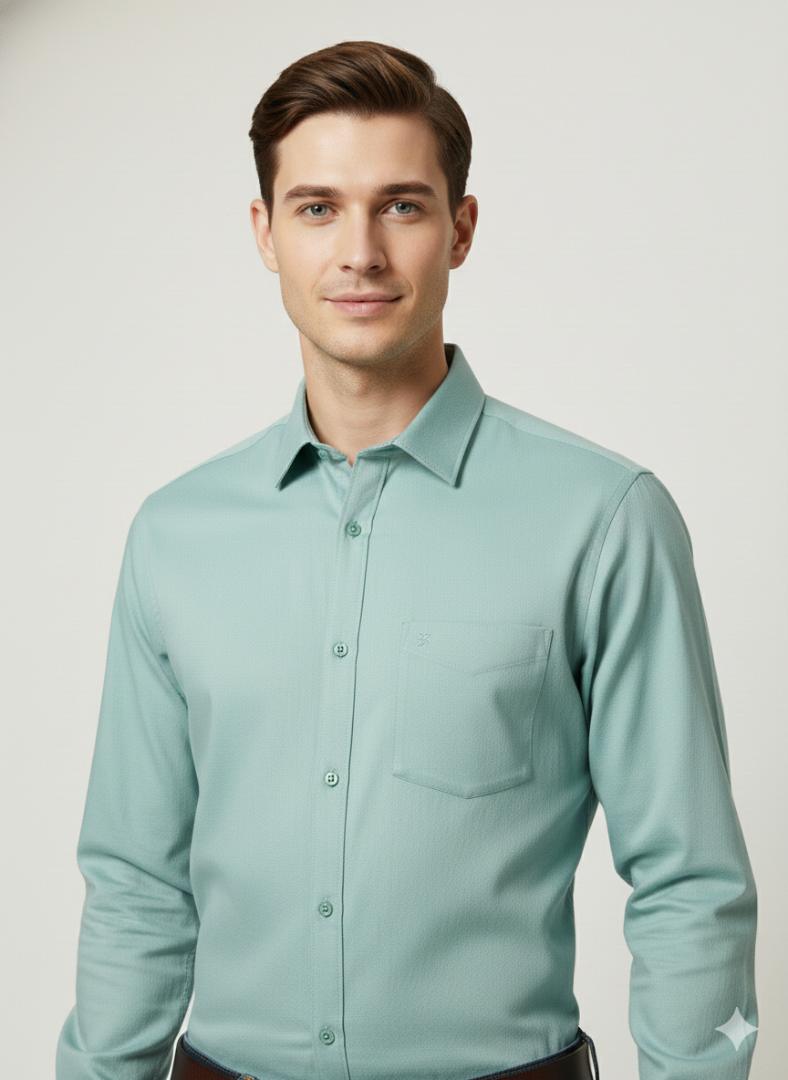 Creami blue solid plain shirt