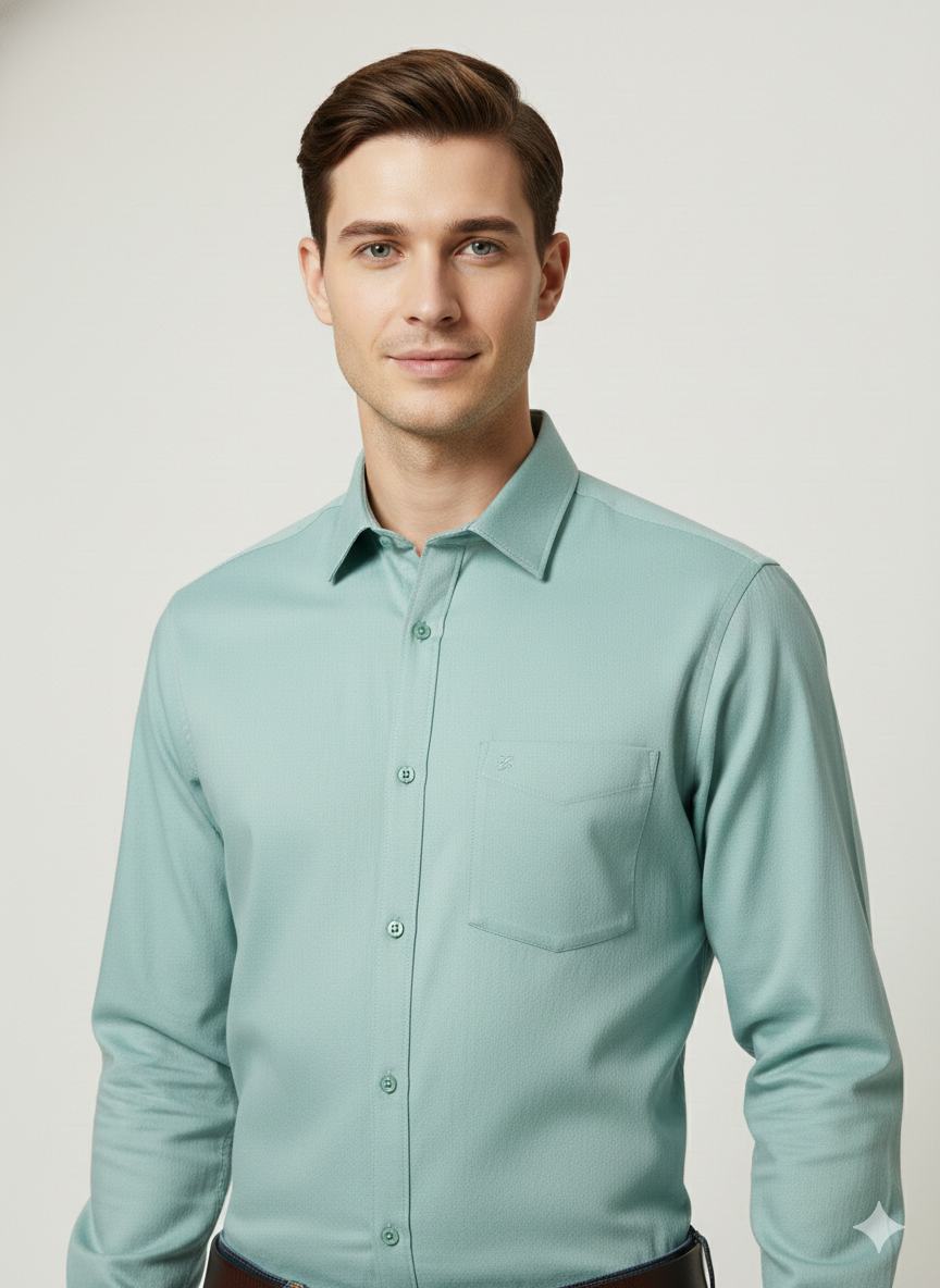 Creami blue solid plain shirt