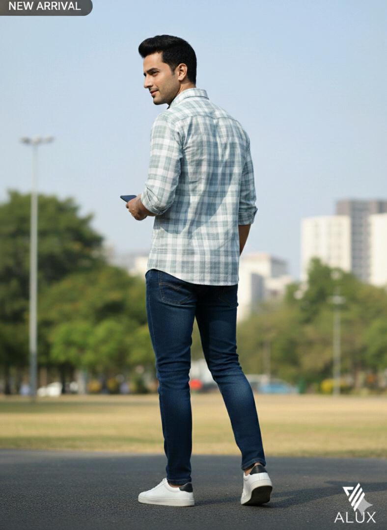 Green Check Shirt For Men
