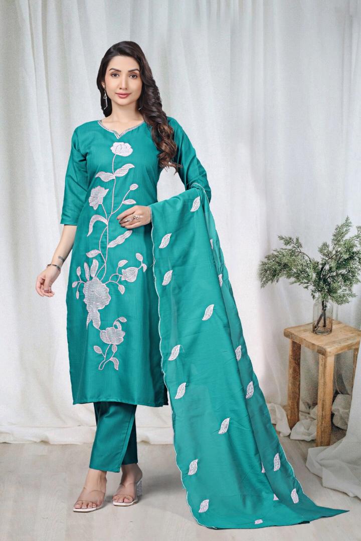 KURTI  WITH PANT & DUPATTA DCVK-01 (Ice)