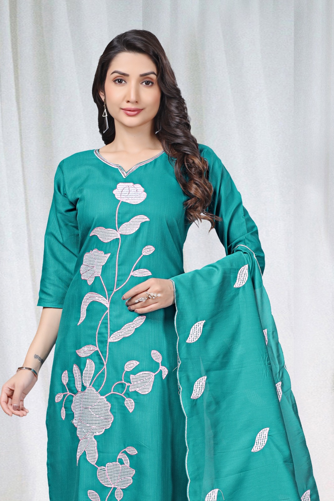 KURTI  WITH PANT & DUPATTA DCVK-01 (Ice)