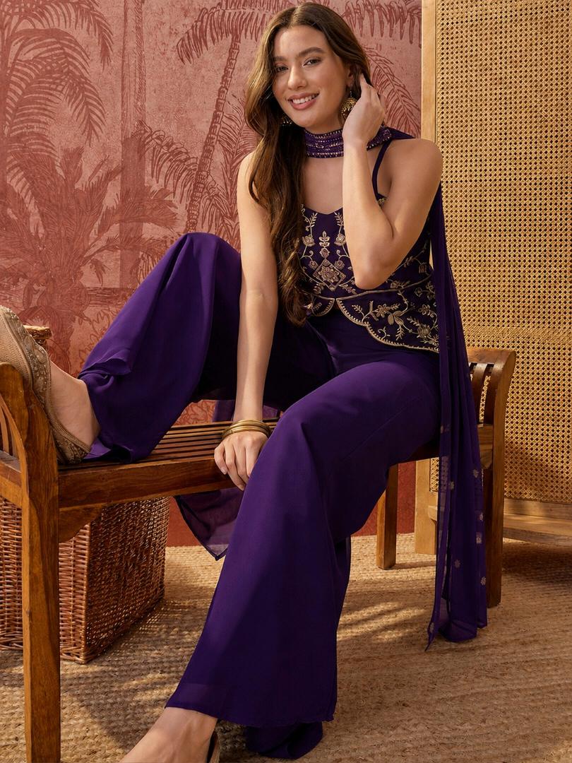 KURTI  WITH PLAZZO & DUPATTO DI-NIKKI (Blue)