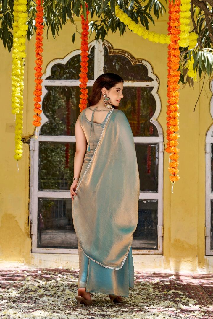 KURTI  WITH PLAZZO & DUPATTO VI-CHARVI (Green)