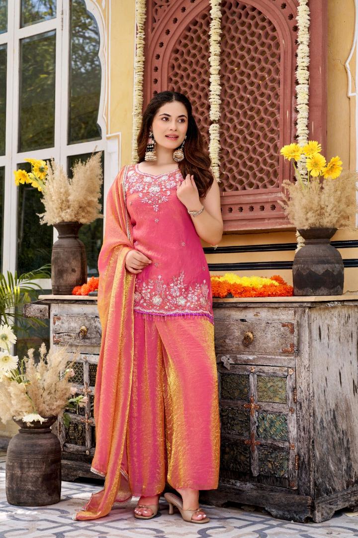 KURTI  WITH PLAZZO & DUPATTO VI-CHARVI