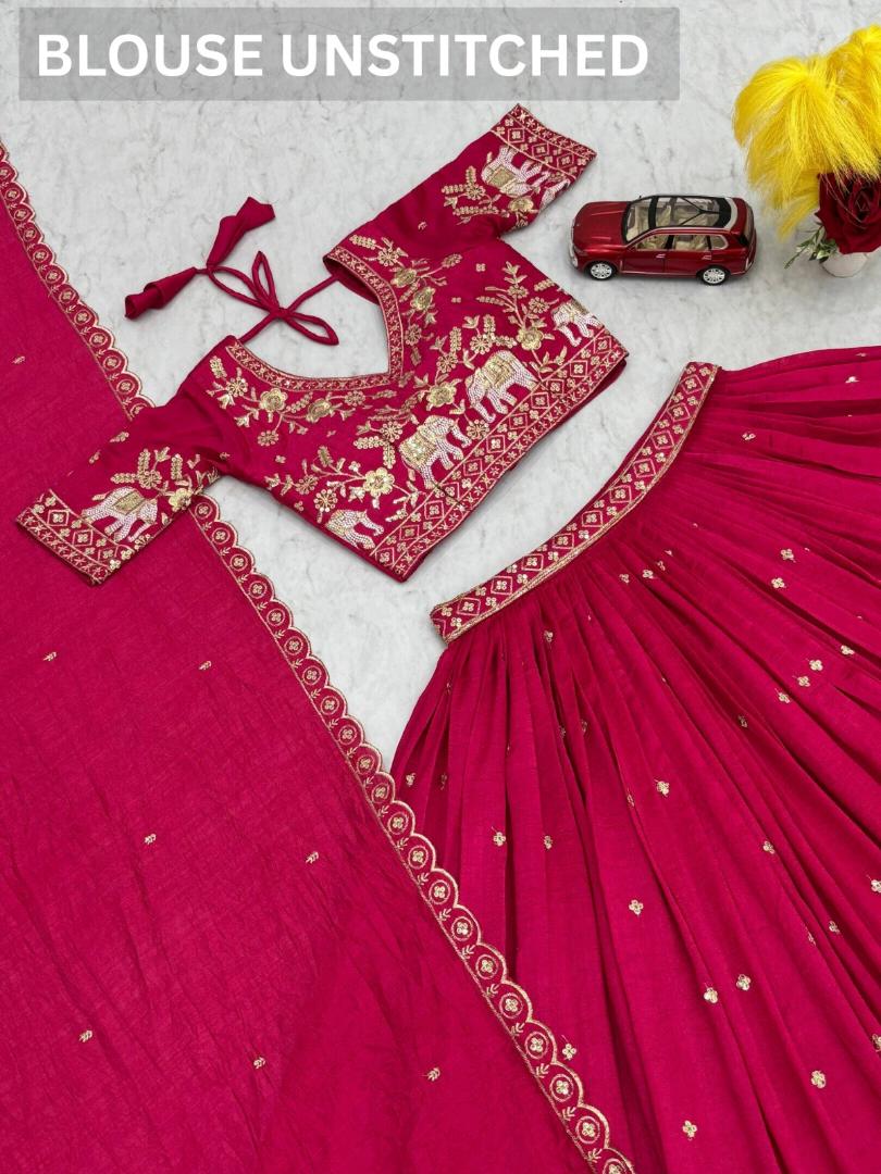 LEHENGA CHOLI  / FLORA (Rani Pink)