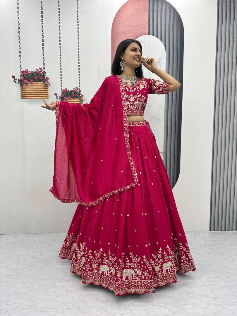 LEHENGA CHOLI  / FLORA (Rani Pink)