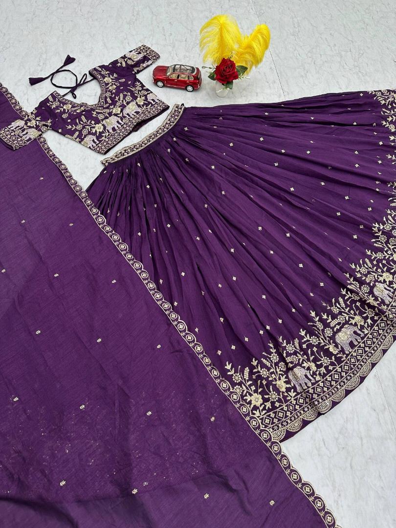 LEHENGA CHOLI  / FLORA ( Deep Purple )