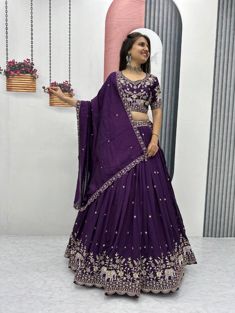 LEHENGA CHOLI  / FLORA ( Deep Purple )