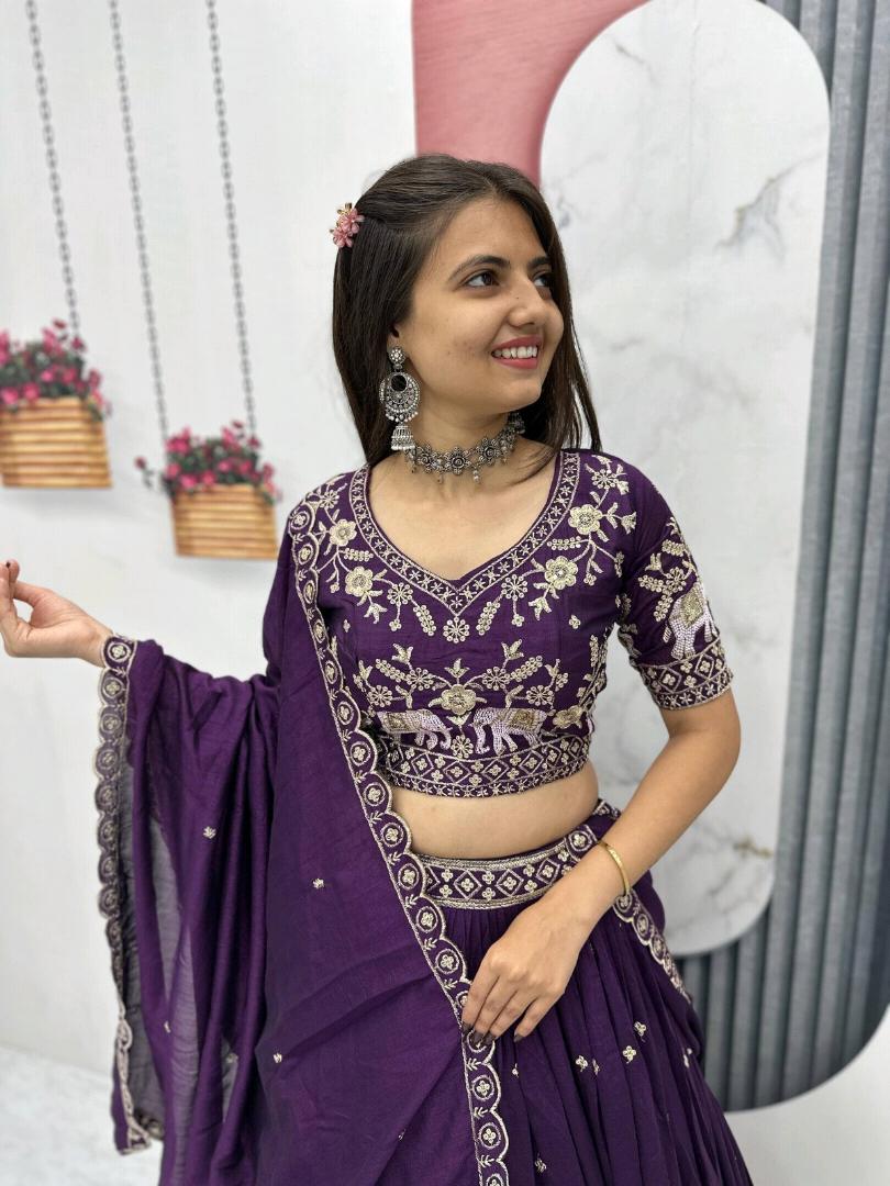 LEHENGA CHOLI  / FLORA ( Deep Purple )