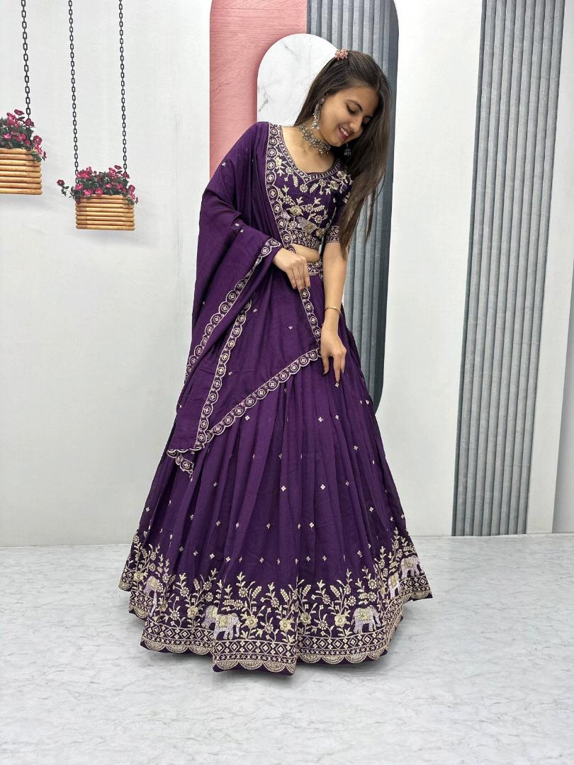 LEHENGA CHOLI  / FLORA ( Deep Purple )