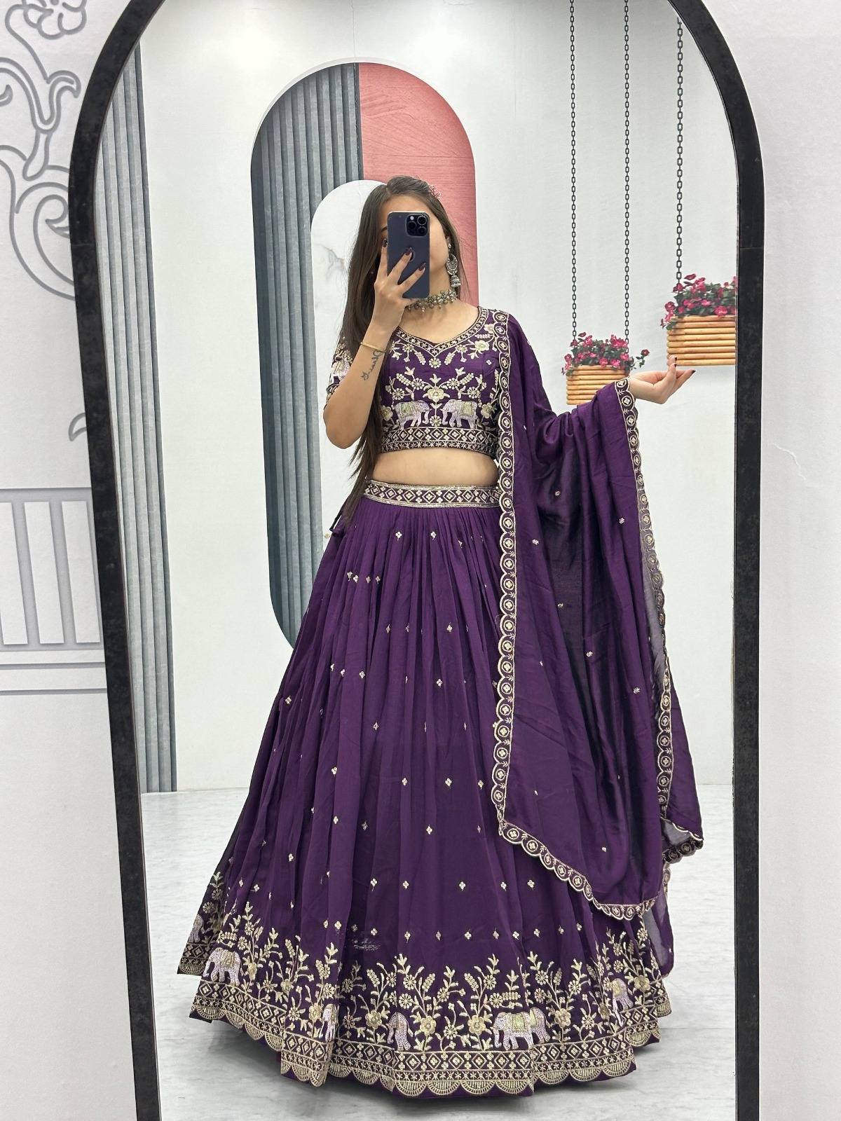 LEHENGA CHOLI  / FLORA ( Deep Purple )