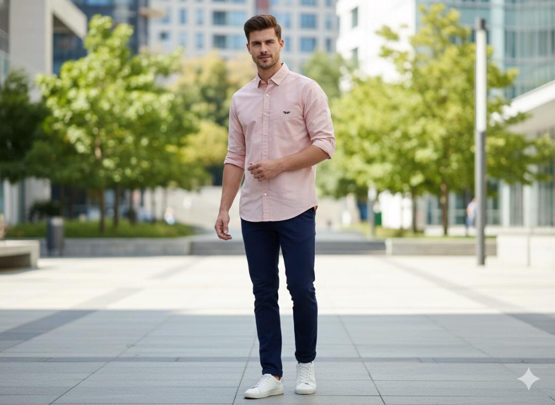 Light Pink solid plain shirt