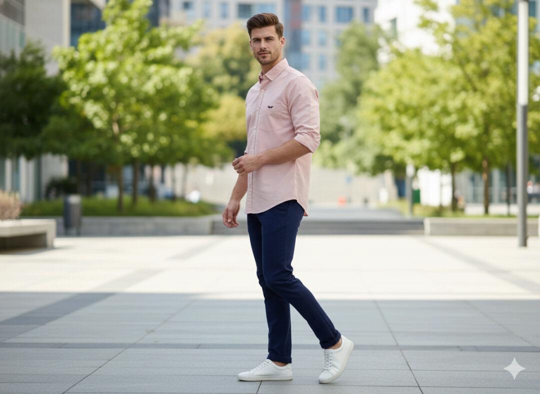 Light Pink solid plain shirt