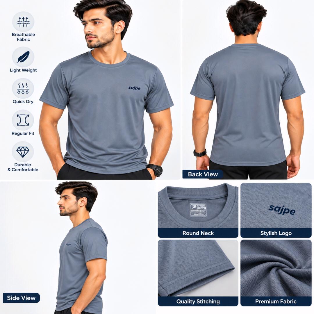Men's Sports T-Shirt | Quick Dry & Breathable Fabric | Round Neck Half Sleeve T-Shirt | Regular Fit | Gym, Running & Casual Wear(Dear Gary)
