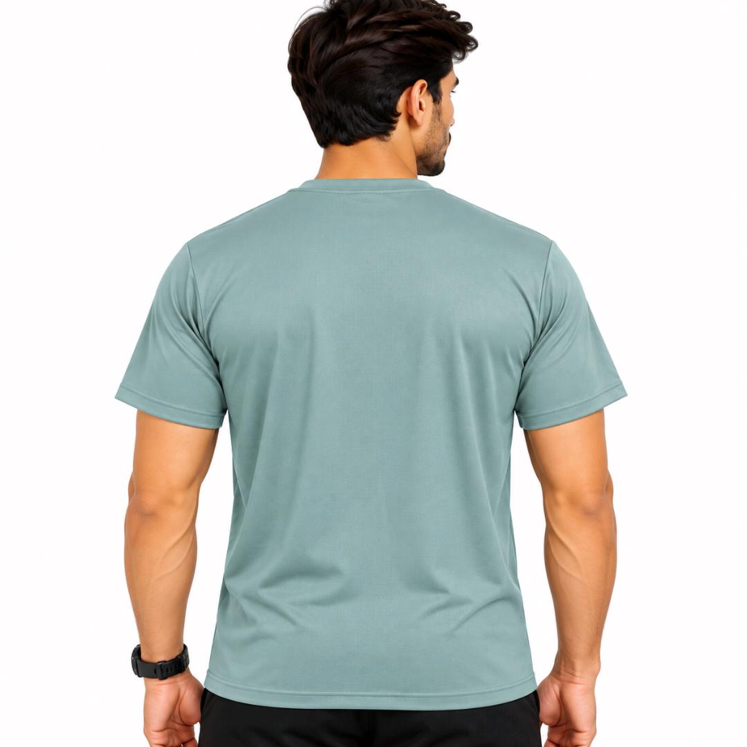 Men's Sports T-Shirt | Quick Dry & Breathable Fabric | Round Neck Half Sleeve T-Shirt | Regular Fit | Gym, Running & Casual Wear (Green)