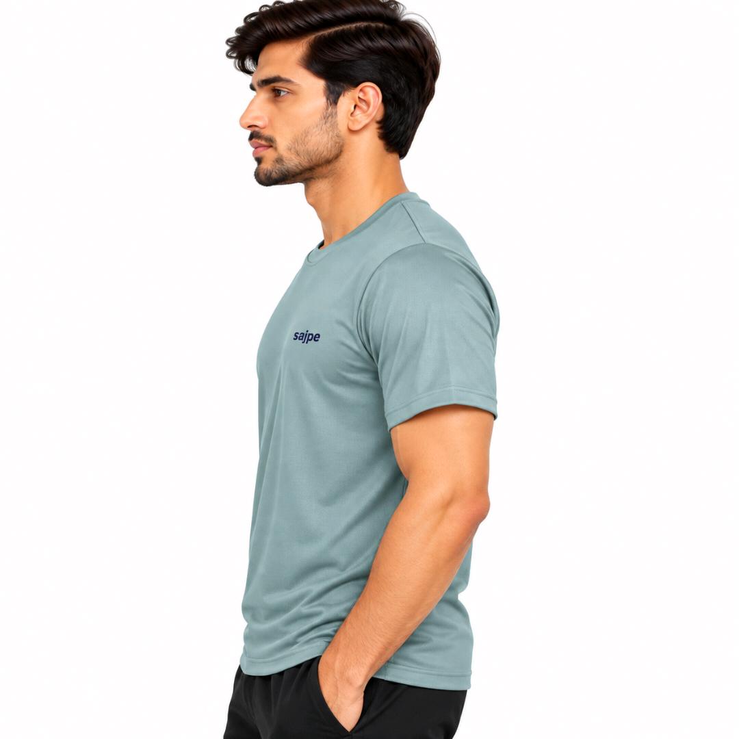 Men's Sports T-Shirt | Quick Dry & Breathable Fabric | Round Neck Half Sleeve T-Shirt | Regular Fit | Gym, Running & Casual Wear (Green)