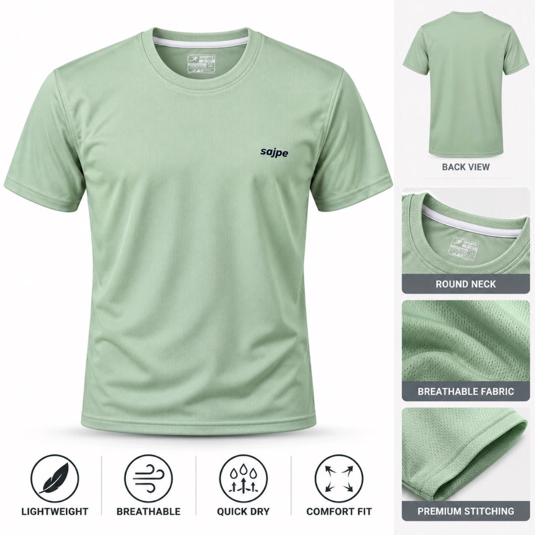Men's Sports T-Shirt | Quick Dry & Breathable Fabric | Round Neck Half Sleeve T-Shirt | Regular Fit | Gym, Running & Casual Wear(Olive)