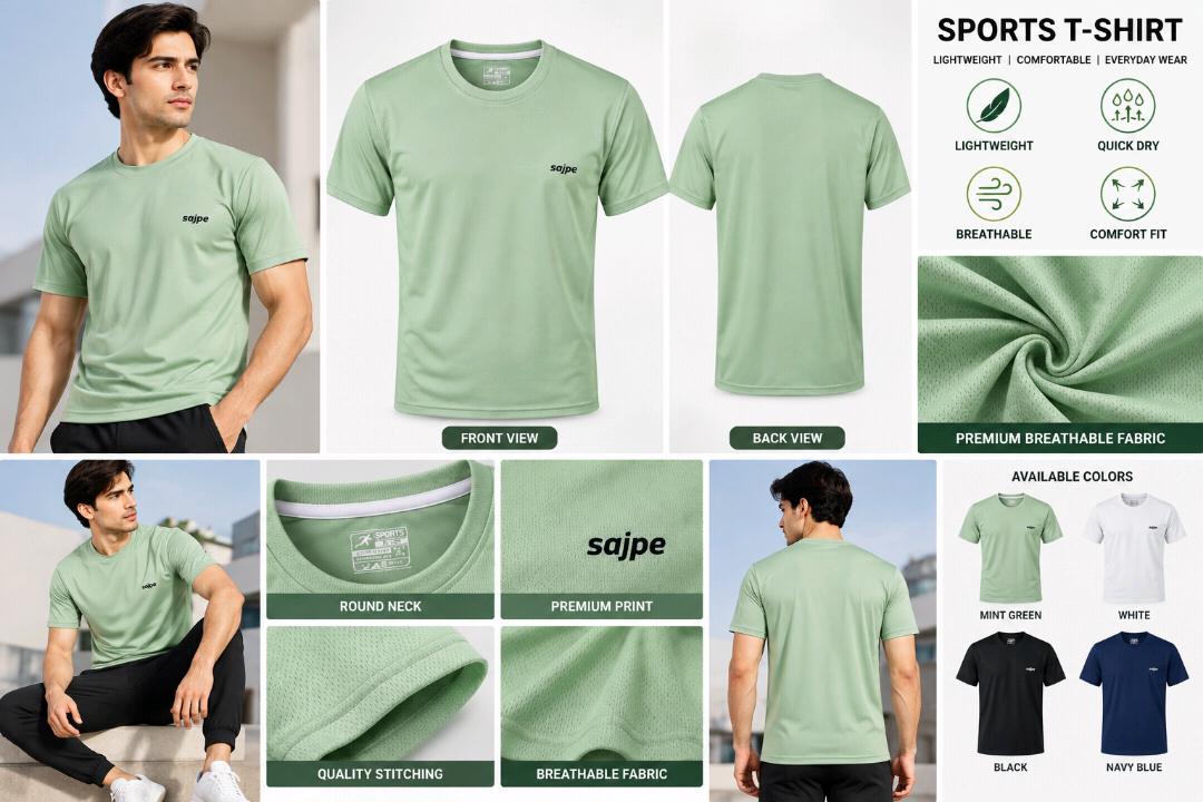 Men's Sports T-Shirt | Quick Dry & Breathable Fabric | Round Neck Half Sleeve T-Shirt | Regular Fit | Gym, Running & Casual Wear(Olive)
