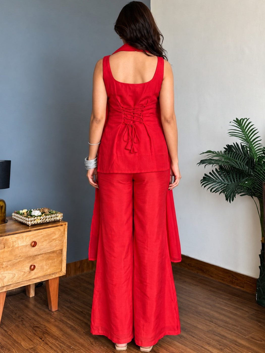 Most Beautiful and Attractive Catalog Add 📈 💞 KURTI  WITH PANT & DUPATTA MV-6070 (Red)