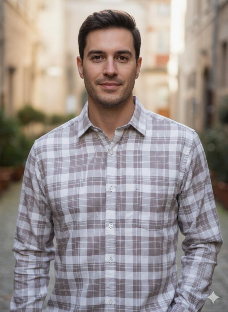 Onion Colour Check Shirt For Men
