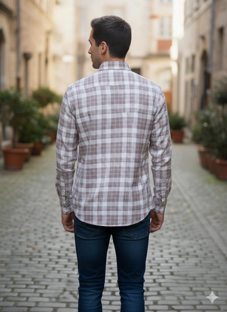 Onion Colour Check Shirt For Men