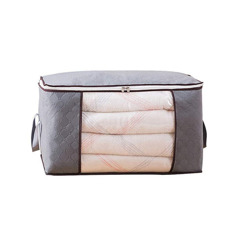 Organise your belongings with the versatile Grey Quilted Fabric Clothes Storage Bag 15803