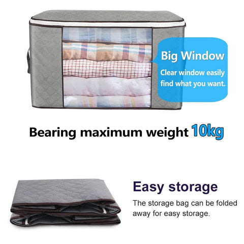 Organise your belongings with the versatile Grey Quilted Fabric Clothes Storage Bag 15803
