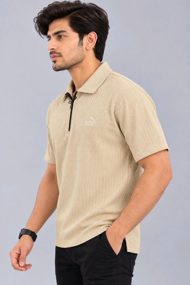 Product Name: Men's Textured Blue Polo T-Shirt (Copy) (Copy)