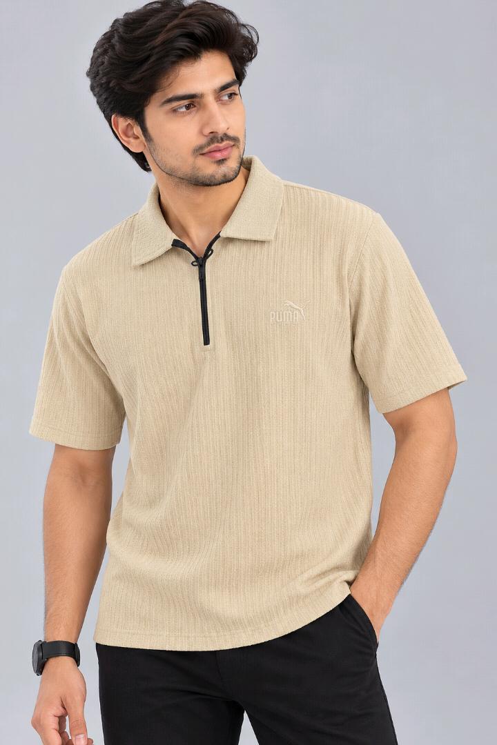 Product Name: Men's Textured Blue Polo T-Shirt (Copy) (Copy)