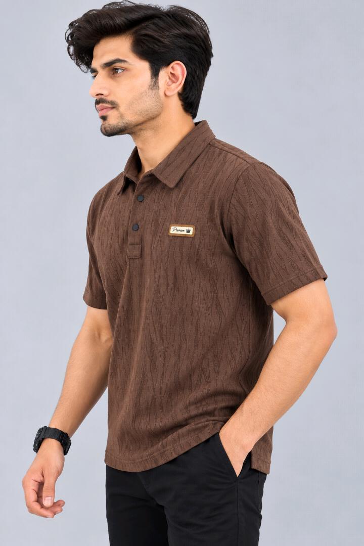 Product Name: Men's Textured Blue Polo T-Shirt (Copy)