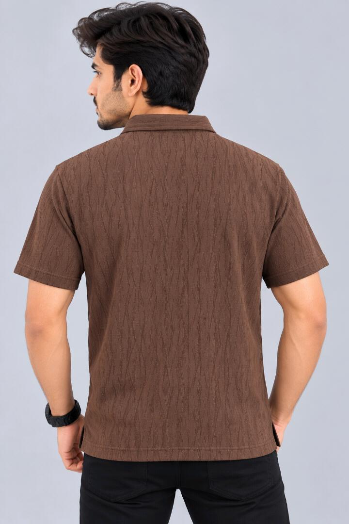 Product Name: Men's Textured Blue Polo T-Shirt (Copy)