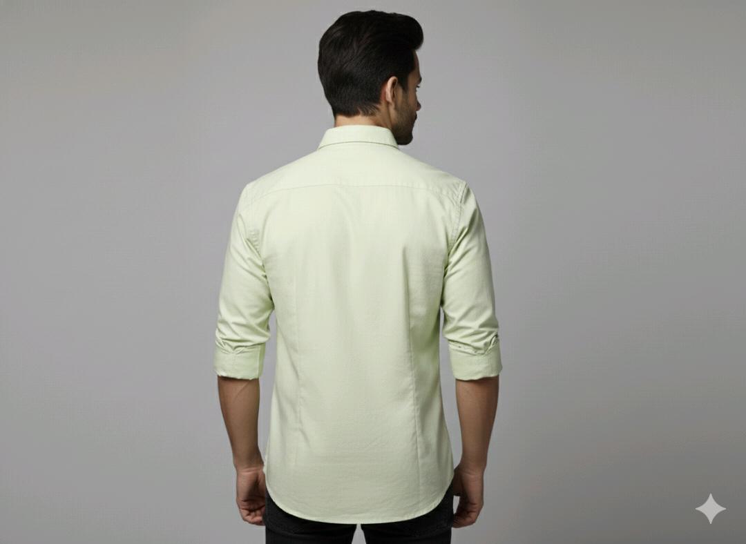 Sea Green Plain Solid Shirt For Men