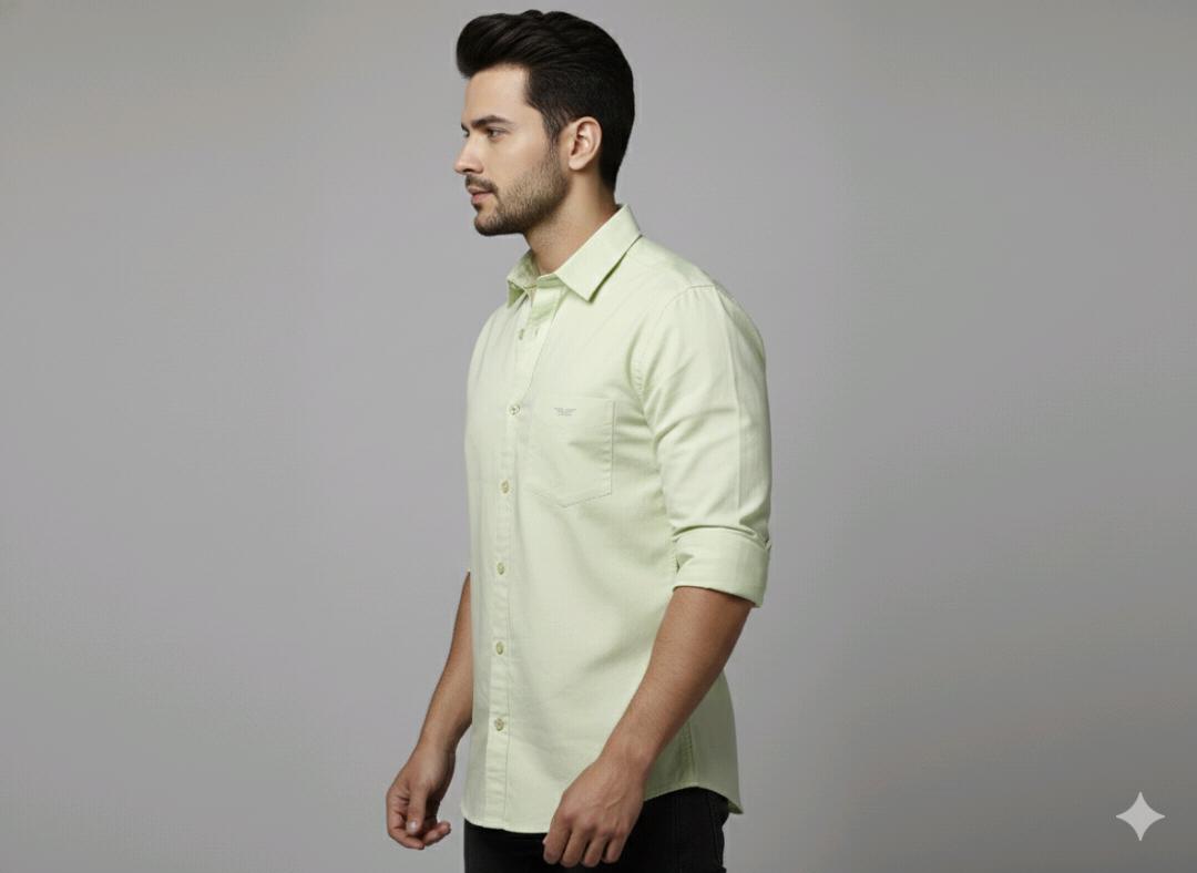 Sea Green Plain Solid Shirt For Men