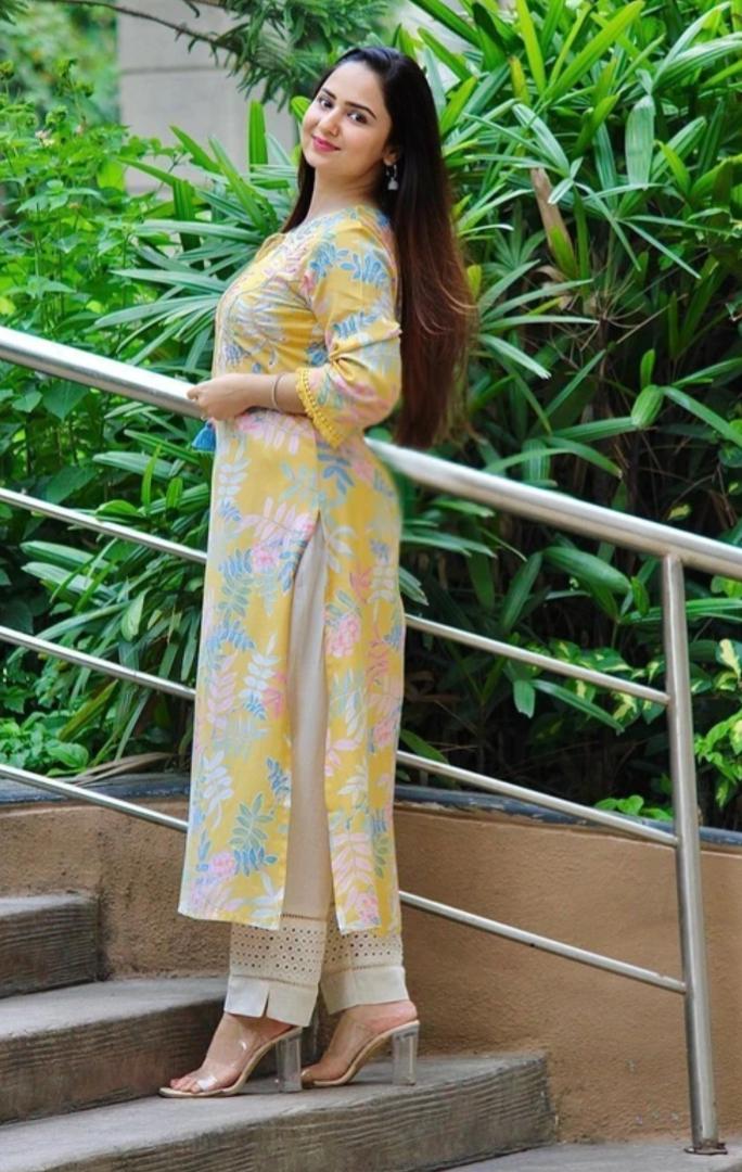 Women’s Yellow Floral Printed Kurtis 